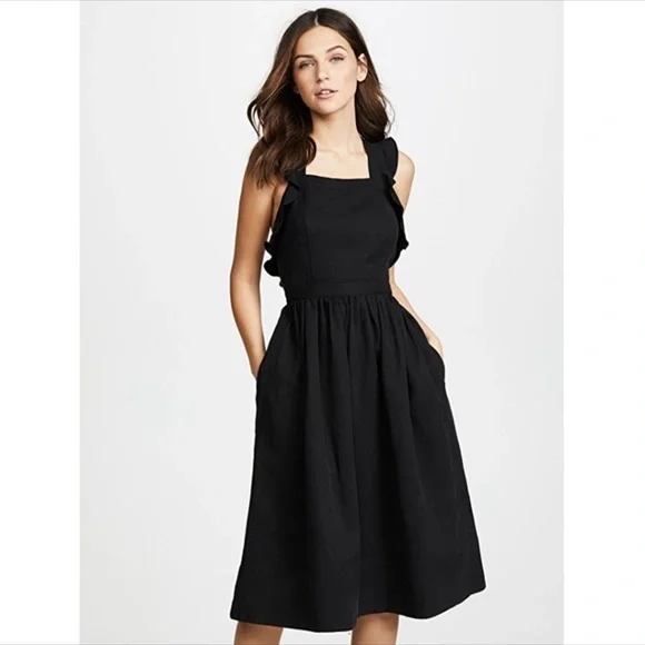Ulla Johnson | Dresses | Ulla Johnson Willa Black Midi Dress Sz 2 | Poshmark
